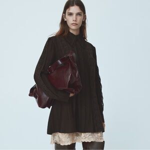 LACE-TRIMMED SHIRT DRESS H&M studio L